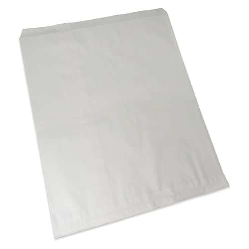 CuteBox 200pc White Flat Paper Gift Bags (12" x 15") for Merchandise, Crafts, Party Favors, Retail, Handmade Goods, Arts and Crafts, Outdoor Events, Holidays, Weddings