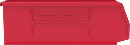 Akro-Mils 30234 AkroBins Plastic Storage Bins, 15"x5"x5", Red, 12-Pack - color: Red