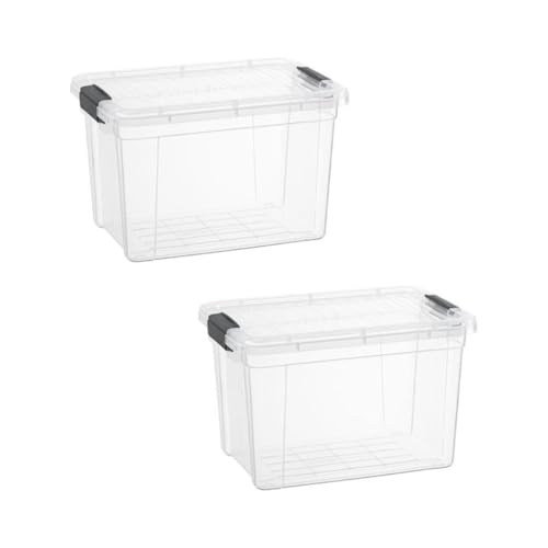 Superio 2.5 Quart Clear Plastic Storage Boxes with Lids, Stackable Organizer Containers, BPA-Free Storage Bins for Home, Office, School & Dorm, 2 Pack - size: 2.4 Quart