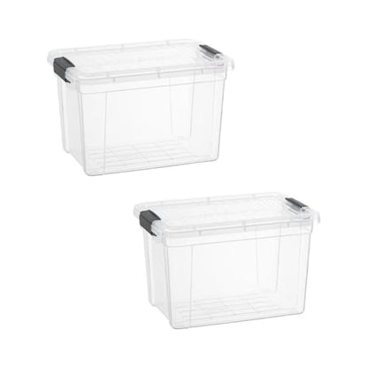 Superio 2.5 Quart Clear Plastic Storage Boxes with Lids, Stackable Organizer Containers, BPA-Free Storage Bins for Home, Office, School & Dorm, 2 Pack - size: 2.4 Quart