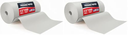 Bryco Goods Large Newsprint Packing Paper Roll 1000'L x 18”W, Pack of 2 - size: 1000' x 17.5" (Roll) (Pack of 2)