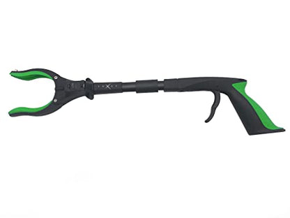 Grabber Tool 19" Aluminum Magnetic Claw with LED Light, Lightweight Foldable Reacher Grabber Pickup Tool, Gripper Grabbers for Elderly Grab Reaching Tool Trash Picker Grabber, Green, By Luxet 2-Pack