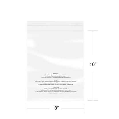 iMailer - 500 Count - 8" x 10" Clear Plastic Poly Bags with Suffocation Warning for Clothing, T-Shirt, Brochure, Prints, Handicraft Gift- Resealable Adhesive,Not Strong - size: 8" x 10", style: Resealable Glue