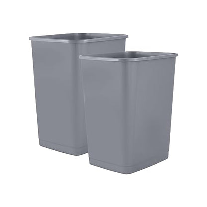Superio Small 2.5 Gallon Plastic Trash Can, Waste Bin for Under Desk, Office, Bedroom, Bathroom- 10 Qt (2, Grey) - color: 2, Grey, size: 2.5 Gallon