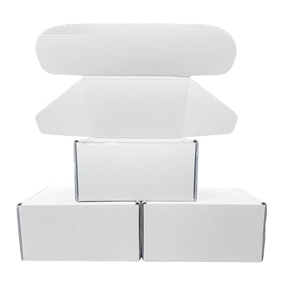 White Corrugated Cardboard Shipping Boxes 8x6x4 Inches Set of 2 - size: 8x6x4 inch 2 Pack