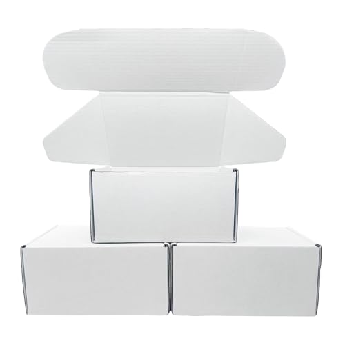 7x5x4 Inches White Corrugated Cardboard Shipping Boxes Set of 2 - size: 7x5x4 inch 2 Pack