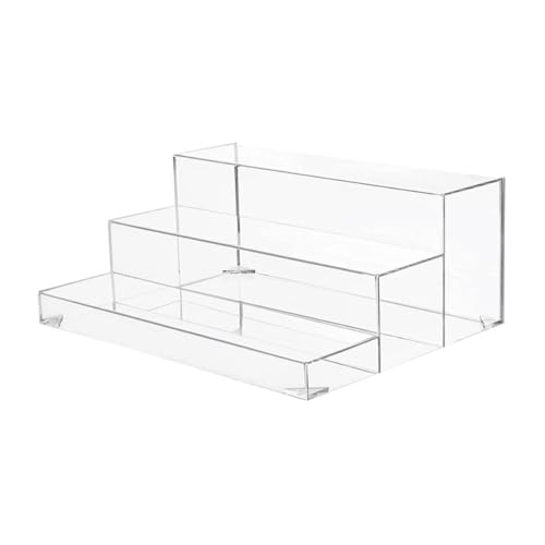 Acrylic Bar Bottle Rack Display 3 Tiers Clear Stand Riser Shelves