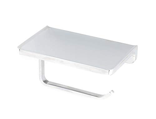 Linkaa Wall Mount Toilet Paper Holder with Phone Shelf Polished Chrome - color: Polished Chrome
