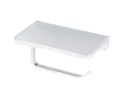Linkaa Wall Mount Toilet Paper Holder with Phone Shelf Polished Chrome - color: Polished Chrome