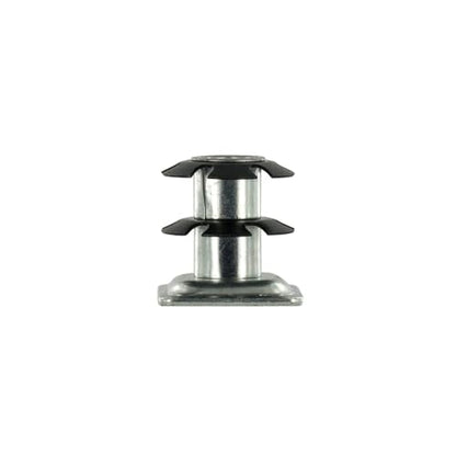 Outwater Industries Double Star Threaded Caster Insert | Heat Treated Steel | Fits 1 Inch Square 16-18 Gauge Tube | Thread: 3/8-16 | 4 Pack - size: 4 Pack
