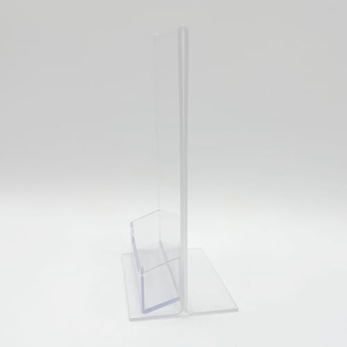 Dazzling Displays Clear Acrylic Sign Holder, 4 x 6 inches, Bottom Load with Business Card Slot, 2-Pack