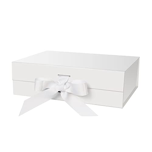 DaiJoob Large White Gift Box with Lid for Presents 13x9x4 Inches - color: White-13x9x4 Inch-1pcs