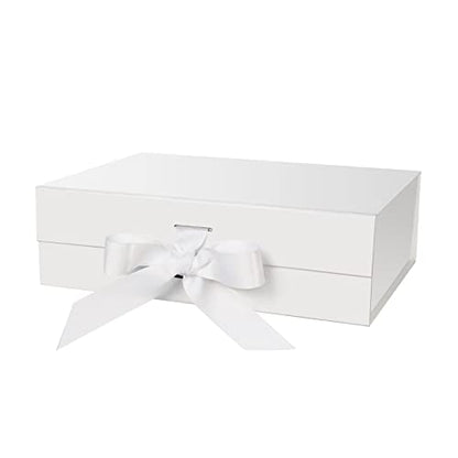 DaiJoob Large White Gift Box with Lid for Presents 13x9x4 Inches - color: White-13x9x4 Inch-1pcs