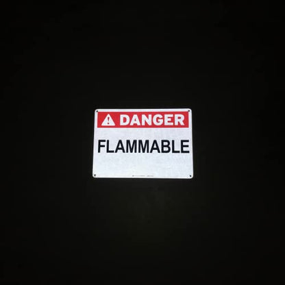 TRADESAFE Danger Flammable Sign - Fire Hazard Warning Signs, Quick Install Aluminum Safety Sign, Light Reflective, UV-Resistant, Waterproof, 14” X 10” Fire Safety Wall Signs For Business - style: Danger Flammable