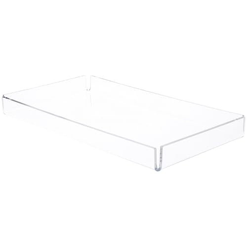 Plymor Clear Acrylic Open Corner Merchandise Display Tray, 8.25" W x 15.25" D x 1.25" H - size: 15.3" x 8.3" x 1.3"