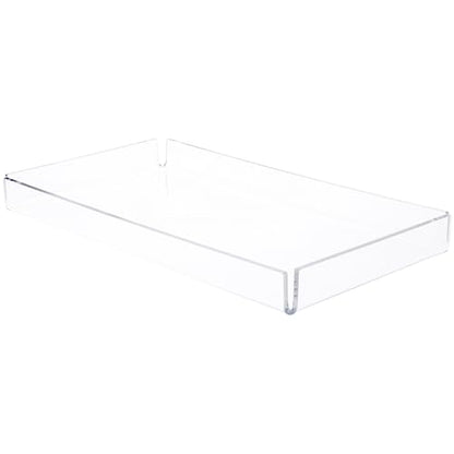 Plymor Clear Acrylic Open Corner Merchandise Display Tray, 8.25" W x 15.25" D x 1.25" H - size: 15.3" x 8.3" x 1.3"