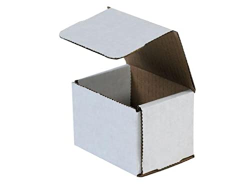 Secure Seal Shipping Boxes - 4x3x3" Mailers - White Foldable Corrugated Cardboard Packaging for Mailing, Moving, Storage, and Organizing - Strong Lightweight Foldable (Bulk 50 Pack) - size: 4x3x3 Pack of 50