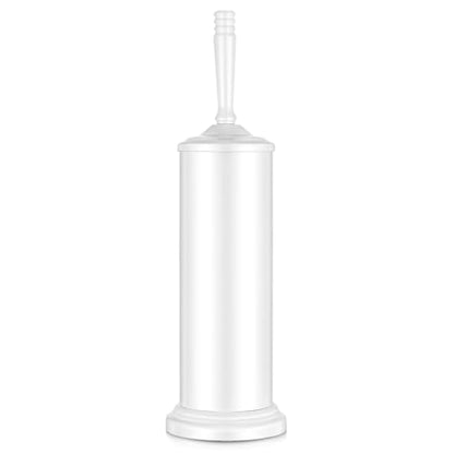 White Toilet Brush and Holder Set，Toilet Bowl Brush and Holder - color: White