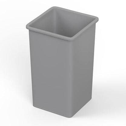 35 Gallon Gray Square Commercial Trash Garbage Can | Outdoor Office Restaurant School Kitchen - color: Gray, size: 35 Gallon, style: Trash Can