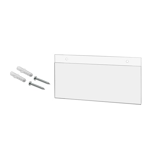 Marketing Holders Wall Mount Sign Holder for 10" x 4" Certifications Nameplates and Licenses in Hair Nail Salons and Spas Clear Acrylic Sleeve with 2 Pre Drilled Holes and Hanging Hardware - size: 10"w x 4"h