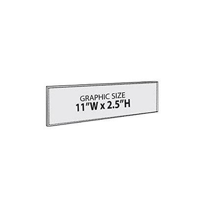Azar Displays 122020 Self Adhesive Tape Clear Acrylic Wall Sign Holder Frame 11" W x 2.5" H - Landscape/Horizontal, 10-Pack - size: 11 in. W x 2.5 in. H