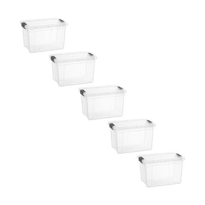 Superio 1.4 Quart Mini Clear Plastic Storage Container with Lid, Stackable Small Organizer Box for Crayons, Art Supplies, Beads, Sewing, Stationery & Food Storage, 5 Pack - size: 1.4 Quart