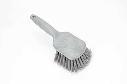SPARTA 40541EC23 Plastic Scrub Brush, Utility Brush, Kitchen Brush With Hanging Hole For Cleaning, 8 Inches, Gray - color: Gray