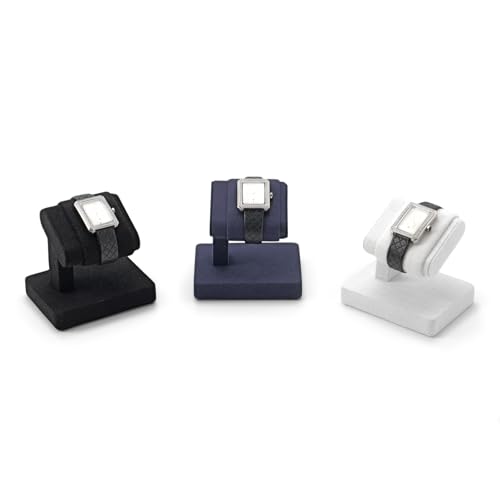 Single Watch Display Stand with Premium Linen Lining Watch Holder - color: White
