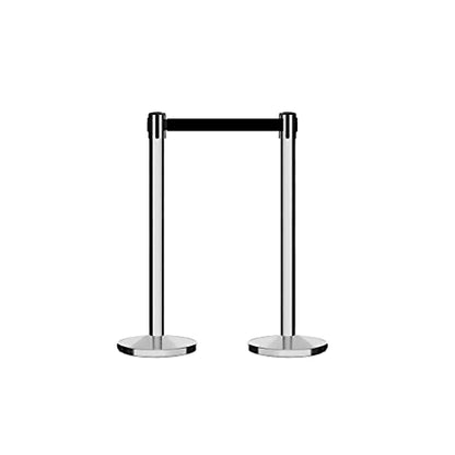 CCW Set of 2 Crowd Control Retractable Belt Barrier Stanchions, 7.5 Ft - color: Green, size: 7.5 Foot