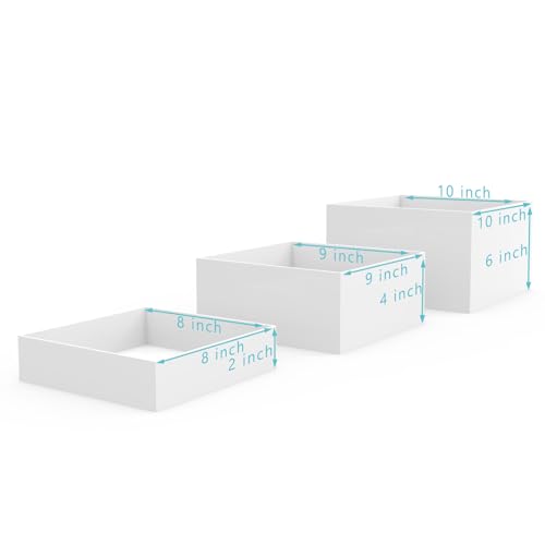PecMuikee Buffet Risers, Food Risers for Buffet Table, Display Stand Shelf for Catering Dessert Collectibles Jewelry Figures Show, Acrylic Cube Display Nesting Risers with Hollow Bottoms 3PCS 8"9"10"