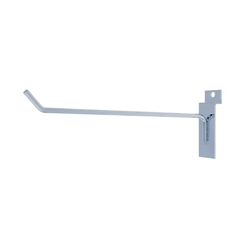 8'' Slatwall Panel Hooks Chrome, 25pcs Heavy Duty Slatwall Hook - color: Chrome, size: 8 Inch