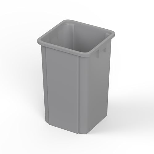 19 Gallon Gray Square Commercial Trash Garbage Can | Outdoor Office Restaurant School Kitchen - color: Gray, size: 19 Gallon, style: Trash Can