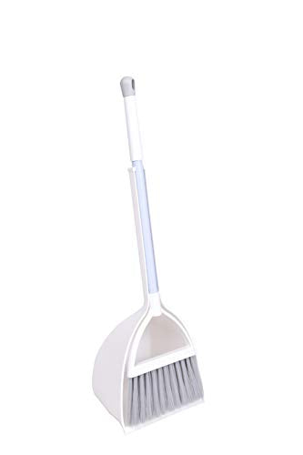 Mini Broom and Dustpan, Home Kitchen Sweeping for Kids(White+Gray) - color: White+gray