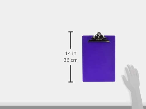 Saunders 21606 Recycled Plastic Clipboard w/Ruler Edge, 1" Clip Cap, 8 1/2 x 12 Sheets, Purple - color: Purple, size: Pack of 1