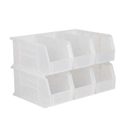 HE HUDSON EXCHANGE 11" x 5.5" x 5" (6 Pack) Plastic Stackable Storage Bin, Clear - color: Clear, size: 6 Pack