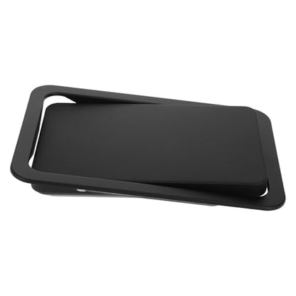 STOBAZA Stainless Steel Recessed Trash can Lid Rectangle Swing Flap Cover for Countertop Wastebasket 10.23 X 6.88 X 1.18 in Replacement for Kitchen Bathroom Office - color: Black