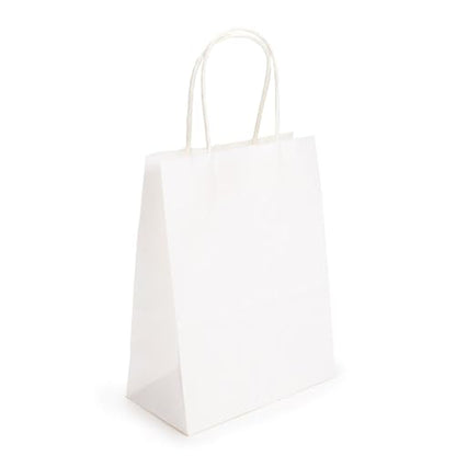 ClearBags White Paper Merchandise Handle Bags 90 Percent Recycled Content Twisted Paper Handles Bottom Gusset 7 1/16 x 3 9/16 x 9 1/16 Inches 100 GSM Kraft Paper 50 Pack GMB4W - color: White, size: 1 Count (Pack of 50)