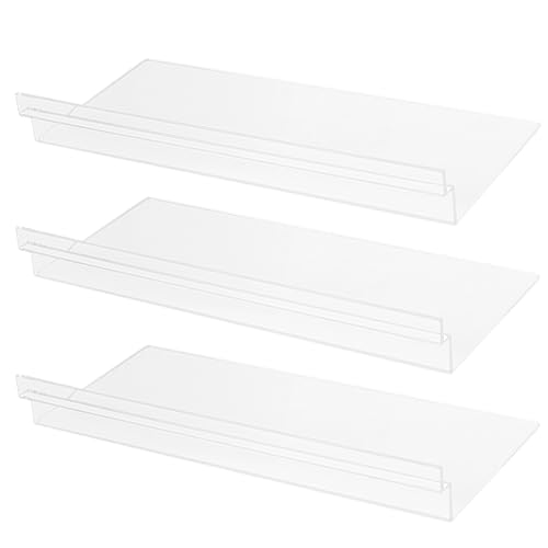 20 Pack Clear Acrylic Slatwall Shelves 4.5 x 10 Inch - Wall Mounted Panel Accessories for Shoe Stores, Home Organization & Retail Display