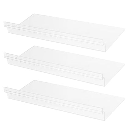 20 Pack Clear Acrylic Slatwall Shelves 4.5 x 10 Inch - Wall Mounted Panel Accessories for Shoe Stores, Home Organization & Retail Display