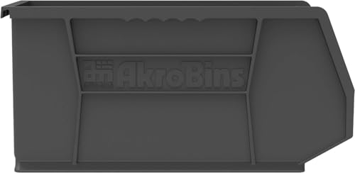 Akro-Mils 30240 AkroBins Plastic Storage Bins, 15"x8"x7", Black, 12-Pack - color: Black