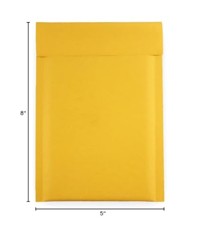 EcoSwift #W, 5" x 8", 5 Pack, Kraft Bubble Mailers Padded Shipping Envelopes Self Seal Small Size