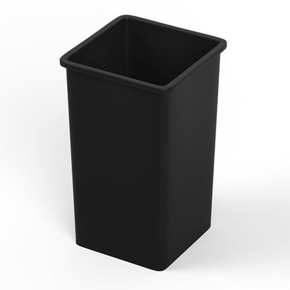 35 Gallon Black Square Commercial Trash Garbage Can | Outdoor Office Restaurant School Kitchen - color: Black, size: 35 Gallon, style: Trash Can