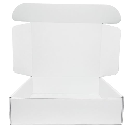 12x9x3 Inches White Corrugated Cardboard Shipping Boxes Set of 2 - size: 12x9x3 inch 2 Pack