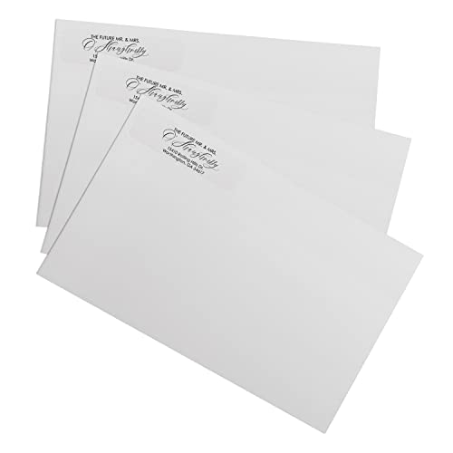 Future Mr and Mrs Clear Rolled Address Labels / 250 Personalized Return Address Labels/Designer Address Stickers in Elegant Plastic Dispenser - size: 250 Labels, style: The Future – Clear