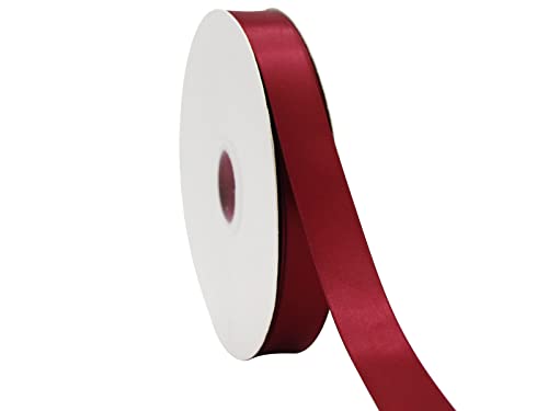1" Maroon Double Face Satin Ribbon 100yd for Gifts & Weddings - color: Maroon, size: 1 inch