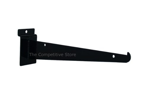 12" Black Slatwall Knife Shelf Bracket With Lip - 10 Pcs Lot - Fits All Slat Panels