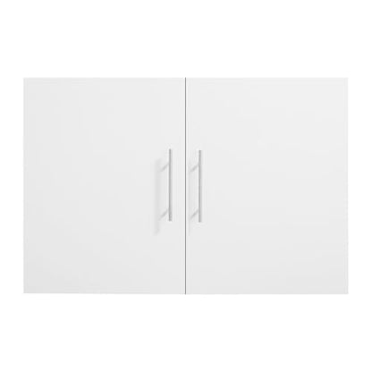 VEVOR Laundry Room Wall Cabinet, 2-Tier Wall Mounted Hanging Cabinet with Adjustable Shelf, 36 in Cupboard Storage with 2 Doors, for Kitchen, Bathroom, Laundry, 16 x 36 x 24 in (D x W x H), White - size: 36 Inch, style: 2 Doors