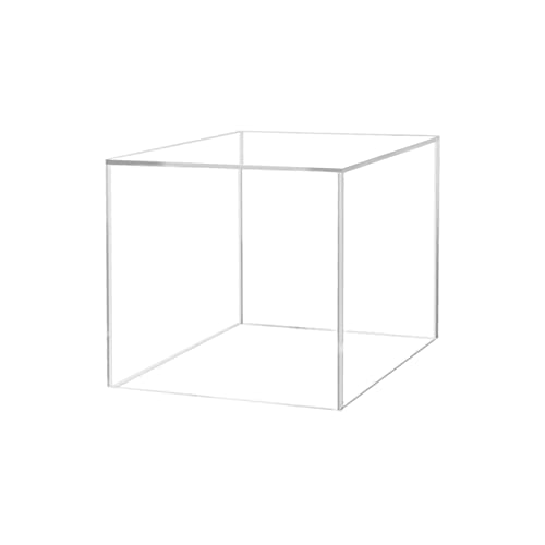 5 Inch Glossy Acrylic Display Box with One Open Side No Lid Preassembled Versatile Square Lucite Retail Product Riser or Merchandise Storage Bin by Marketing Holders - size: 5"w x 5"h x 5"d