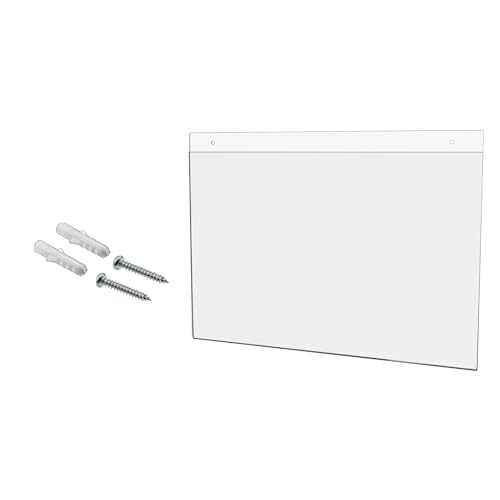 25 Pack Wall Sign Holder 17" x 11" Horizontal with 2 Predrilled Holes and Hanging Hardware for Property Listings and Opend House Details in Real Estate Agencies Clear Acrylic by Marketing Holders - size: 17" w x 11" h