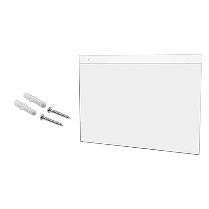 25 Pack Wall Sign Holder 17" x 11" Horizontal with 2 Predrilled Holes and Hanging Hardware for Property Listings and Opend House Details in Real Estate Agencies Clear Acrylic by Marketing Holders - size: 17" w x 11" h